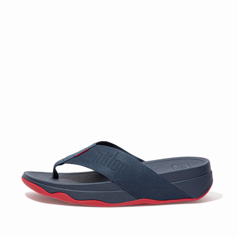 FitFlop Surfa Polyester Webbing Navy - FitFlop Zehentrenner Damen Schweiz [OUXR-89425]